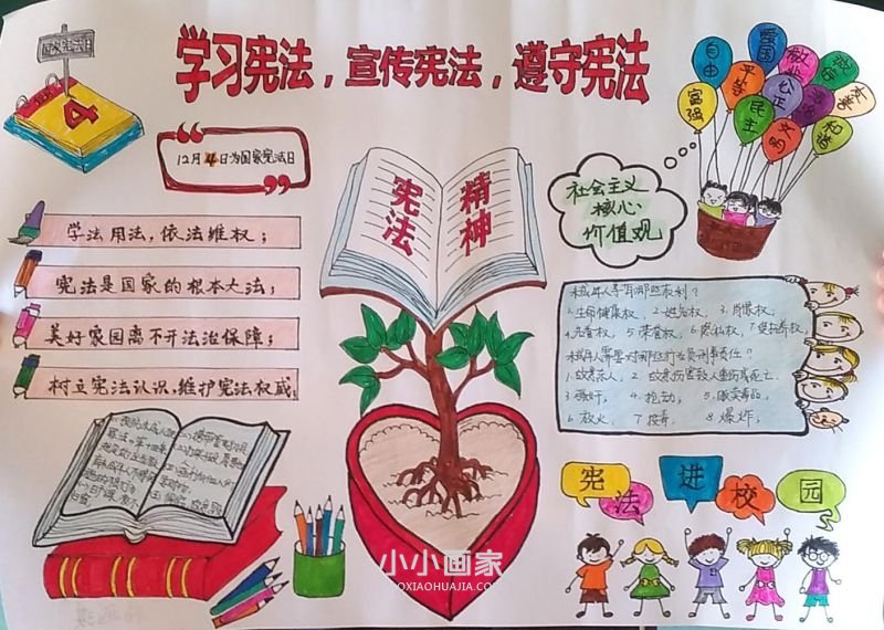“弘扬宪法精神，争做守法公民”手抄报三年级漂亮- www.chuantongba.top