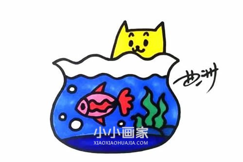 漂亮鱼缸简笔画画法图片步骤- www.chuantongba.top