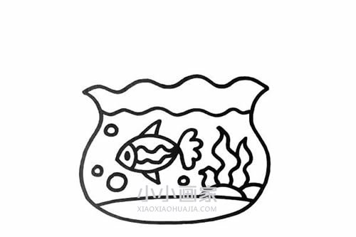 漂亮鱼缸简笔画画法图片步骤- www.chuantongba.top