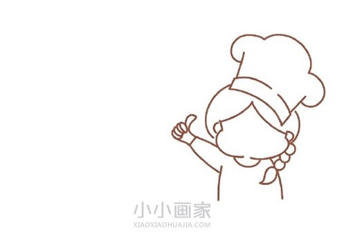 可爱的女厨师简笔画画法图片步骤- www.chuantongba.top