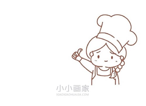 可爱的女厨师简笔画画法图片步骤- www.chuantongba.top