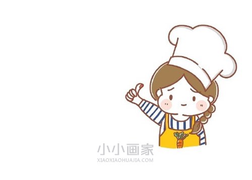 可爱的女厨师简笔画画法图片步骤- www.chuantongba.top