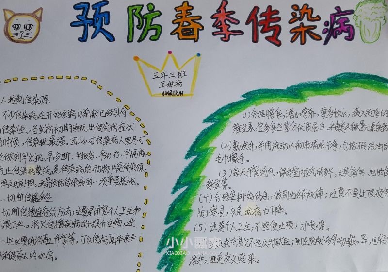 五年级讲卫生预防春季传染病手抄报简单漂亮- www.chuantongba.top