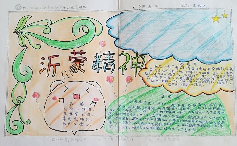 五年级弘扬沂蒙精神手抄报图片内容字少- www.chuantongba.top
