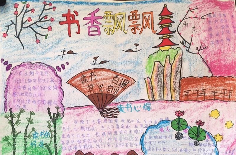 五年级书香飘飘手抄报内容简单又漂亮- www.chuantongba.top