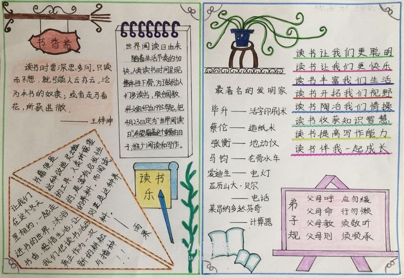 二年级快乐读书手抄报获奖作品简单漂亮- www.chuantongba.top