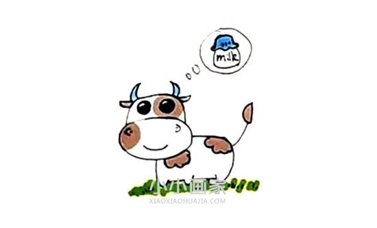 可爱奶牛简笔画画法图片步骤- www.chuantongba.top