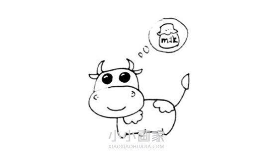 可爱奶牛简笔画画法图片步骤- www.chuantongba.top