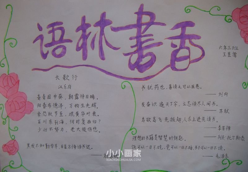 六年级书香满园醉人生手抄报内容图片- www.chuantongba.top