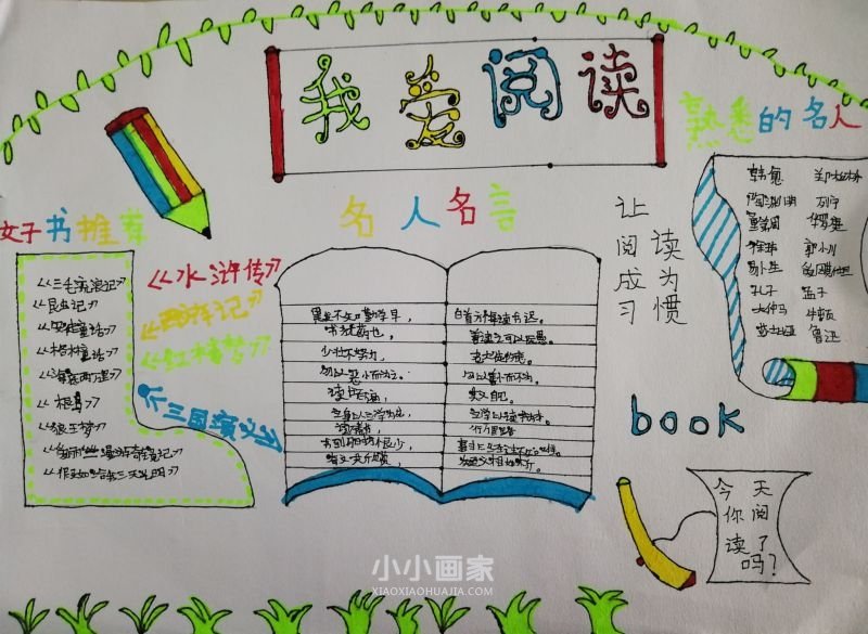 六年级走进阅读开心快乐手抄报图片内容- www.chuantongba.top