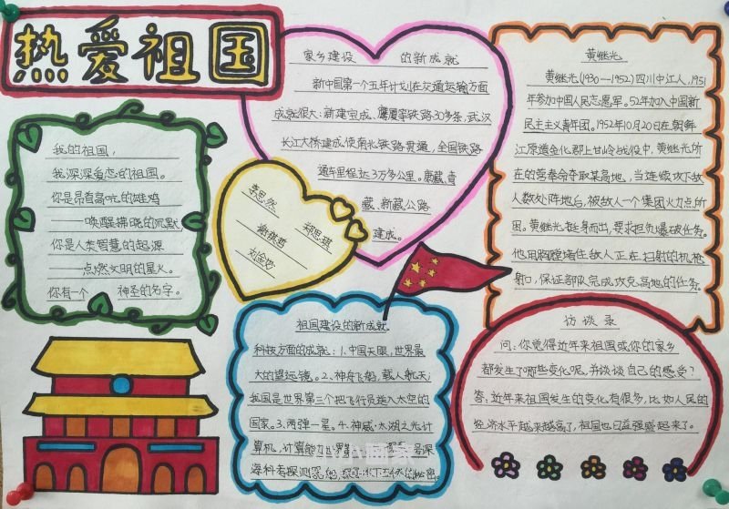 热爱祖国庆国庆手抄报图片简单又漂亮小学生- www.chuantongba.top