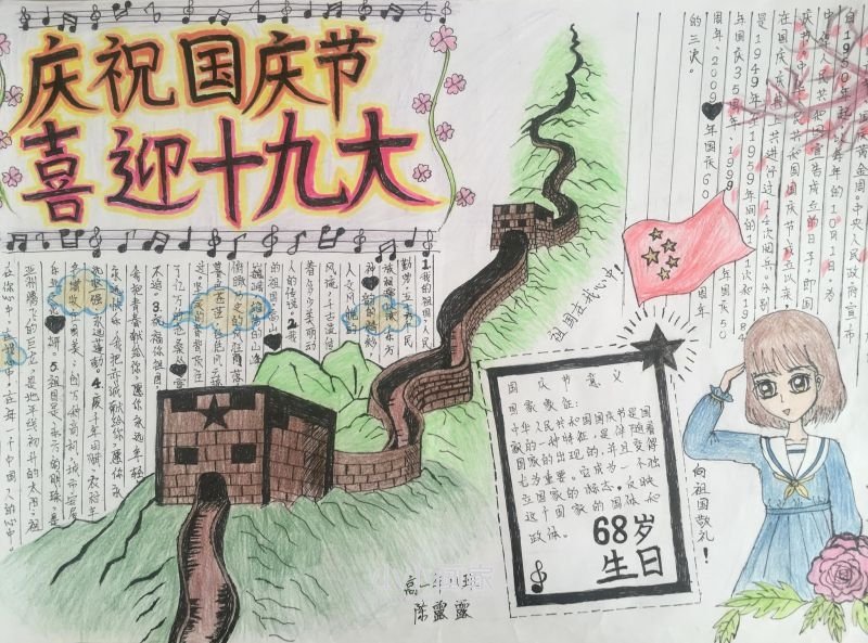 中学生庆祝国庆节手抄报图片精美漂亮- www.chuantongba.top