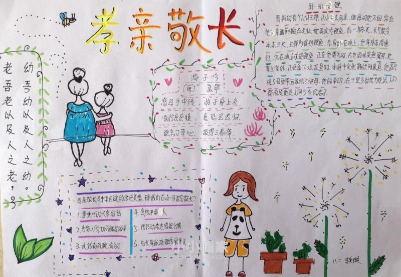 孝亲敬老手抄报内容图片初中二年级- www.chuantongba.top