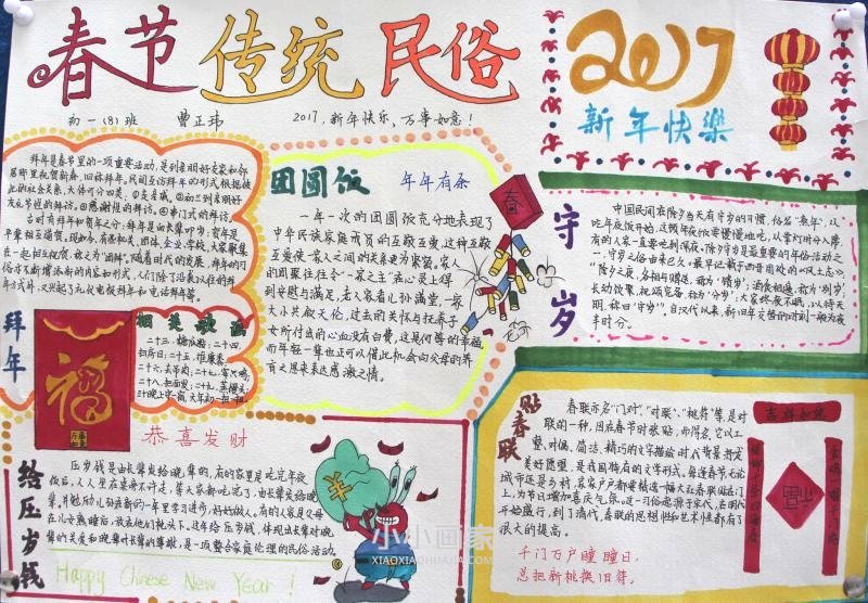 春节传统民俗手抄报内容漂亮初一- www.chuantongba.top