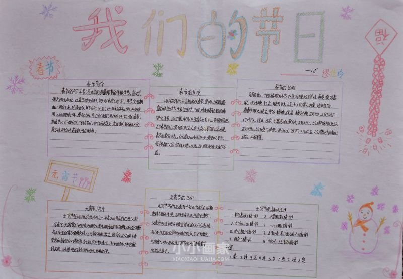 春节文化手抄报内容图片简单又漂亮初一- www.chuantongba.top
