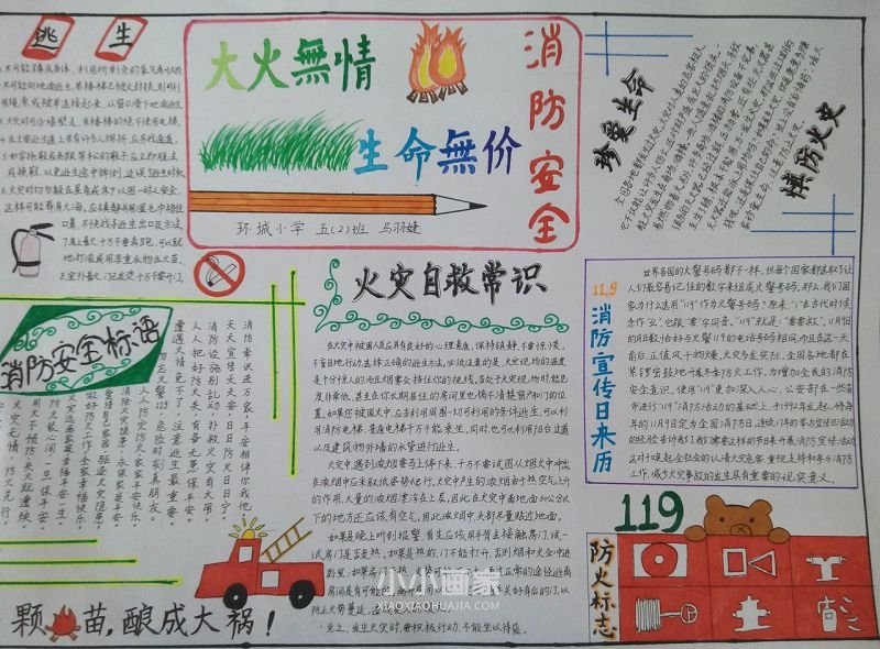 消防安全手抄报图片内容简单漂亮五年级- www.chuantongba.top