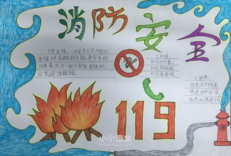三年级消防安全手抄报图画简单又好看- www.chuantongba.top