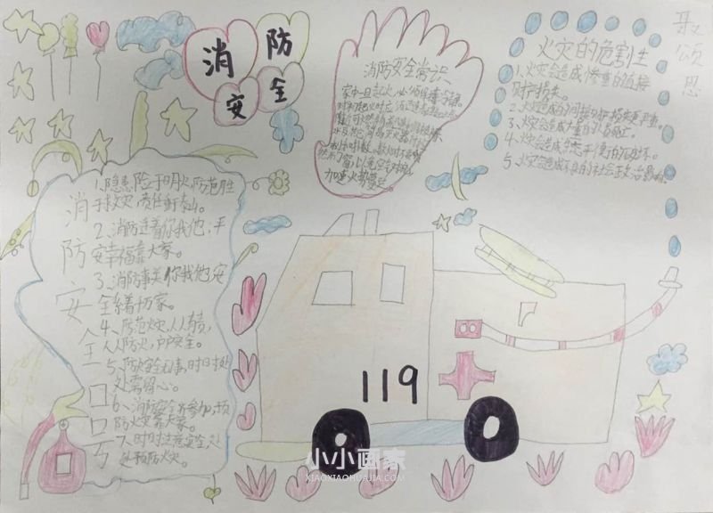 三年级消防安全手抄报图画简单又好看- www.chuantongba.top