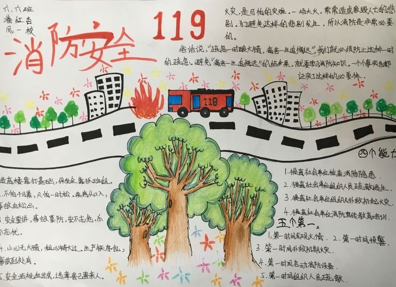 火灾的处置手抄小报图片内容漂亮小学生- www.chuantongba.top