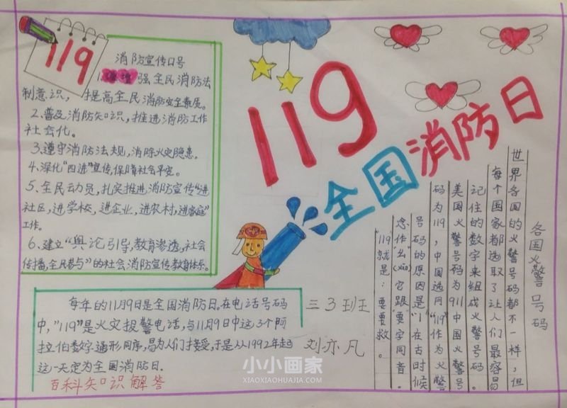 119全国消防日手抄报内容图片简单三年级- www.chuantongba.top