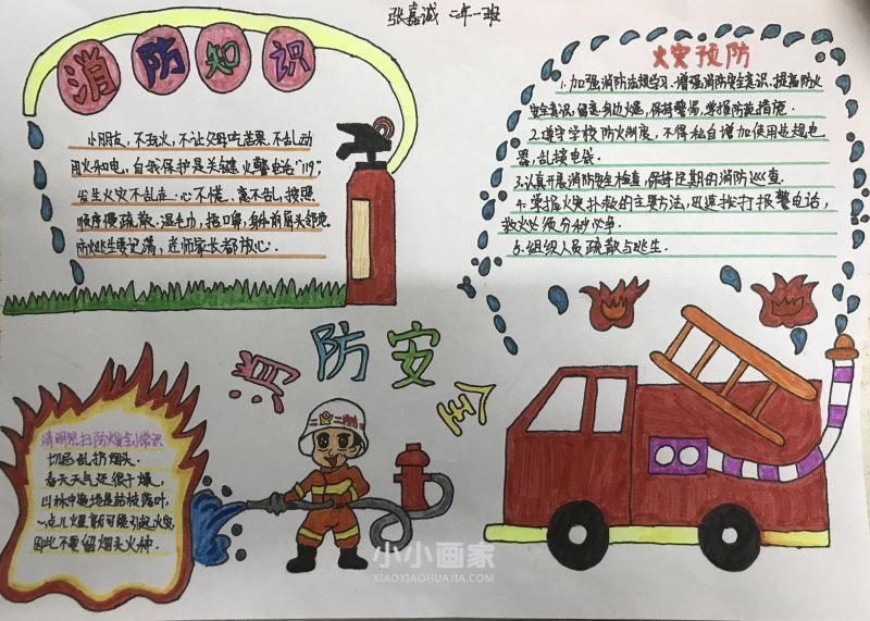 消防知识伴我行手抄报图片简单二年级- www.chuantongba.top