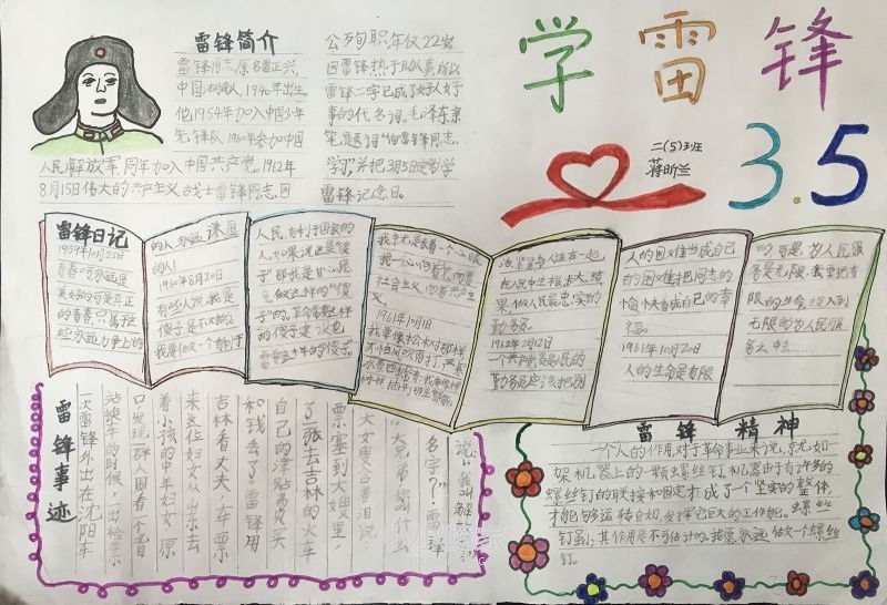 二年级学雷锋为人民服务手抄报图片内容简单- www.chuantongba.top