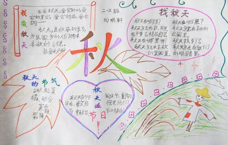 美丽的秋天手抄报图片大全二年级- www.chuantongba.top