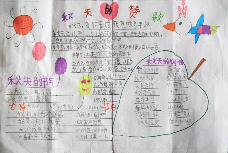 美丽的秋天手抄报图片大全二年级- www.chuantongba.top