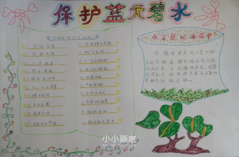 保护蓝天碧水手抄报画内容资料六年级- www.chuantongba.top