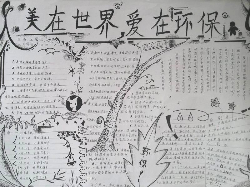 美在世界爱在环保手抄报图片资料一等奖高中生- www.chuantongba.top