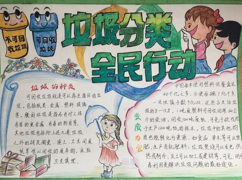 垃圾分类全民行动手抄报一等奖大学生- www.chuantongba.top
