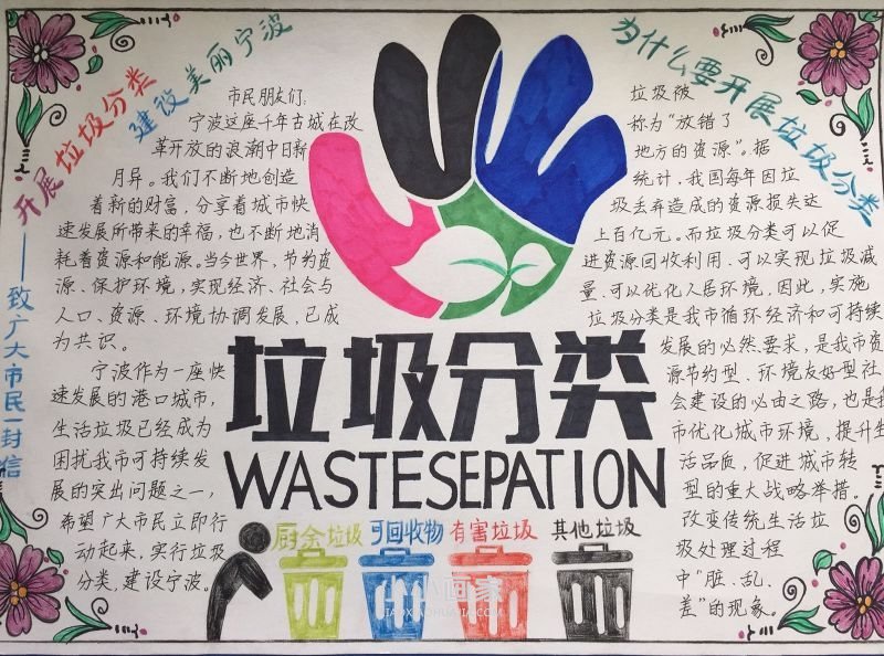 垃圾分类全民行动手抄报一等奖大学生- www.chuantongba.top