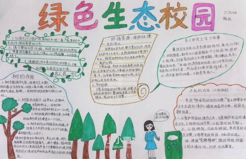 绿色生态校园手抄报素材简单又漂亮六年级- www.chuantongba.top