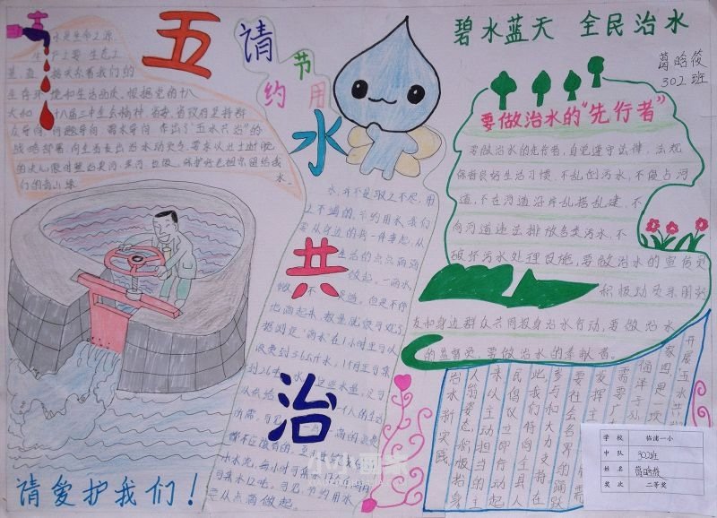 碧水蓝天五水共治手抄报图片资料漂亮五年级- www.chuantongba.top