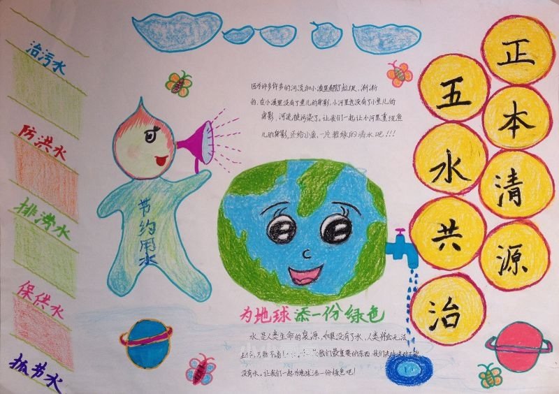 碧水蓝天五水共治手抄报图片资料漂亮五年级- www.chuantongba.top