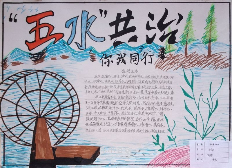 碧水蓝天五水共治手抄报图片资料漂亮五年级- www.chuantongba.top